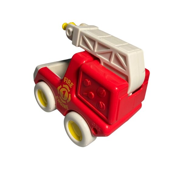 Bandai Tonka Fire Engine Red White Plastic Toy Truck With Movable Ladder - Picture 3 of 10